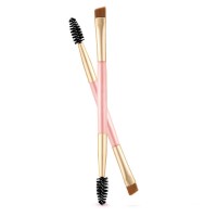 Wholesale Makeup Tool double ended eyebrow brush Custom Angled Eyebrow Eyelash  Brush with Private Label